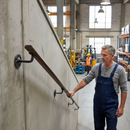 Slate Gray Professional Mild Steel Handrail Bracket with 85mm Projection and Countersunk Holes for Flat Surfaces