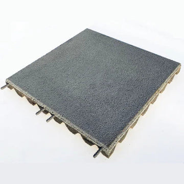 Dim Gray Interlocking Cushioned Rubber Safety Tiles for Kids' Play Areas