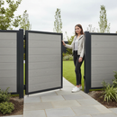 Dark Gray Premium Composite Gate Board with Embossed Wood Grain Texture - Light Grey, 2000mm Long, Weather-Resistant & Sustainable Design