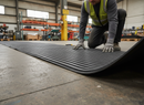 Black Premium Narrow Ribbed Matting for Horsebox Flooring and Kennels - 12M Length, Resilient Rubber Compound, Heavy Duty Construction
