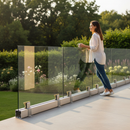 Gray Premium Adjustable Aluminium Channel Glass Kit for 15mm Glass with Easy Adjustment System