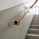 Slate Gray Premium Straight Handrail Support Plate for 42.4mm Tube - 316 Stainless Steel with Satin Finish and 6mm Countersunk Hole