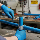 Black Professional 90° Clamp On Crossover Joiner for 33.7mm Tube - Durable Joining Piece for Structural Applications