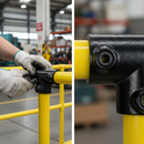 Black Premium Long Tee Key Clamp for 33.7mm Tube - Black Electrophoretic Finish for Guardrail Connections