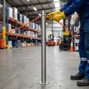 Dark Gray Premium 1100mm Plain Post with 120mm Welded Base Plate for Durable Support - High-Quality Professional Grade for Industrial and Commercial Applicat...