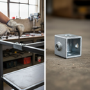 Dim Gray Premium External Connector for 25mm Square Tubes - Inline Sleeve Joint for Tube Joining