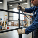White Smoke Premium Mild Steel Tubular Handrail Standard 1200mm High with 65mm Diameter and 500mm Ball Centres for 33.7mm Tube