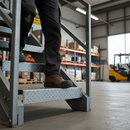Dark Slate Gray Premium Heavy Duty Durbar Steel Stair Tread with Turn Up and Down Dimensions for Easy Installation