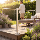 Gray Premium Adjustable Base Flange for 48.3mm Diameter Tube with Height Adjustment Feature