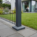 Dark Gray Premium Aluminium Fence Post Base Cover Plate - Powder Coated Anthracite Grey for Composite Board Installation