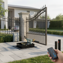White Smoke Professional 24V Underground Gate Automation Kit with Single Arm, Adjustable Stops, and Safety Features