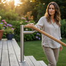 Dark Gray Premium Adjustable Handrail Tube Bracket for 48.3mm Post and 42.4mm Handrail - Durable 316 Stainless Steel Construction