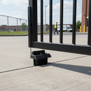 Gray Premium Centered Ground Stop with Adjustable Plate for 40-60mm Gate Frames and Water Evacuation Hose