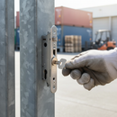 Light Gray Premium Insert Lock for 50mm Box Section with Stainless Steel Mechanism and Adjustable Self-Latching Bolt