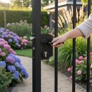 Dark Slate Gray Premium Large Ornamental Gate Lock for 40-60mm Box Section with Stainless Steel Mechanism and Adjustable Bolts
