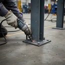 Slate Gray Premium Shaped Back Plate 100mm x 100mm x 6mm with Holes for Industrial Applications