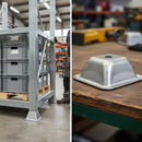 Light Slate Gray Premium Heavy Duty Stillage Feet with 125mm Square Base for 60mm Box Section - Ideal for Pallet and Stillage Creation