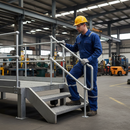 Dark Slate Gray Premium Galvanised 45 Degree Rake Side Palm Handrail for 42mm Tube - Right Hand Configuration