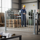 White Smoke Premium Galvanised Hoop Top Fence Panel with 12mm Round Bar - 1656mm x 1000mm for Secure Fencing Solutions