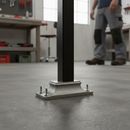 Light Slate Gray Premium Aluminium Alloy Landing Bracket for 16mm Square Bar - Easy Installation with Angular Adjustment and Secure Grubscrews