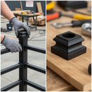 Dark Slate Gray Premium Aluminium Baluster Collar for 16mm Diameter - Powder Coated Black Finish with Dimensions of 26mm Height and 34mm Width