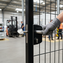Gray Premium Heavy Duty Sliding Gate Lock with Stainless Steel Mechanism for 40mm Box Section - Black RAL9005