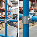 Dark Gray Premium Add On Offset Crossover Joint 90° for 42.4mm Tube - Reduces Cutting on Horizontal Rails