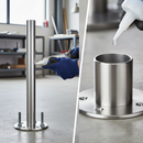 Gray Premium 304 Base Plate Bracket for 100mm Diameter Tubes, Compatible with 48.3mm x 2mm Tube