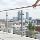 Lavender Premium 316 Stainless Steel Ready Made Glass Balustrade Kit Mid Post 42.4mm with Pre-Drilled Holes and Glass Clamps
