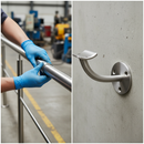 Dark Gray Premium 316 Stainless Steel Handrail Bracket with 85mm Projection for 48.3mm Tube - Durable and Reliable Support