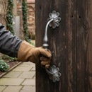 Dark Slate Gray Premium Ornate Door Handle 370mm x 95mm - Decorative Hardware for Stylish Entrances