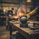 Dark Slate Gray Premium 100mm Diameter Solid Forged Sphere Weighing 3.966kg - High-Performance Material for Versatile Applications