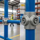 Midnight Blue Premium Sloping Cross Piece 30-45° for 42.4mm Tube - Ideal for Staircases - High-Quality Professional Grade for Industrial and Commercial Applications
