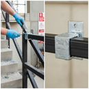 Gray Premium Square Key Clamp Handrail Bracket for 25mm Box Section Rail Support - High-Quality Professional Grade for Industrial and Commercial Applica...