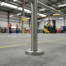 Dark Gray Premium 316 Grade Stainless Steel Base Cover Plate - 125mm Diameter for 42.4mm Tube with Satin Finish