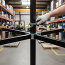 Black Premium Double Lugged Bracket for 25mm Square Box Section - Heavy Duty Fixed Mounting Solution for Boards and Panels