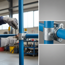 Dark Gray Professional Add On Offset Crossover Joint 90° for 48.3mm Tube - Reduces Cutting on Horizontal Rails