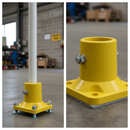 Dim Gray Premium Square Base Flange Fitting with Drilled Holes and M10 Bolt for Stanchion Posts