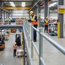 Gray Heavy Duty Mezzanine Handrail Post 48.3mm x 3.2mm 1130mm Long for 33.7mm Round Tube Applications