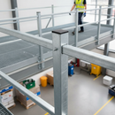 Lavender Premium Galvanised Mezzanine Handrail Square Post for 25mm Tube - 40x40x2.5mm with 550mm Hole Centres and 1140mm Height