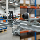Dark Gray Premium Galvanised End Stop for Trolley Track - Dimensions 28 x 20 x 21mm with Easy Installation