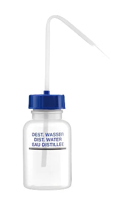 Lavender Wide Neck Plastic Wash Bottle Series 303 LDPE - Printed 'Distilled Water'