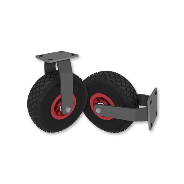 Dark Slate Gray 260mm Pneumatic Industrial Fixed Castor with Plastic Wheel Fitted With Pneumatic tyre - 130KG Load Capacity