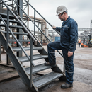 Lavender Heavy Duty Steel Stair Tread 900 x 265 x 4.5mm with 50mm Turn Up/Down for Safe Staircase and Fire Escape Applications