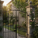 Black Premium Ornate Gate Top 760 x 250mm with 20x6mm Flat Bar for Durable Construction