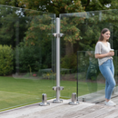 Dark Slate Gray Premium 316 Stainless Steel Balustrade Corner Post 48.3mm with End Cap for Outdoor Use