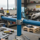 Dark Slate Gray Premium Offset Crossover Joint 90° for 48.3mm Tube - Ideal for Horizontal Rails - High-Quality Professional Grade for Industrial and Commercial App...