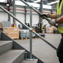 Gray Premium Galvanised Rake Side Palm Left Hand for 42mm Tube with 450mm Centres and 75mm Ball Size