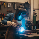 Black Professional Welding Headscreen with 4 1/4 x 3 1/4 Visual Panel for Enhanced Safety and Protection