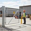 Light Gray Premium Pre Welded Sprung Gate Hinge Set for 33.7mm Tube - 1060mm Length and Durable Construction